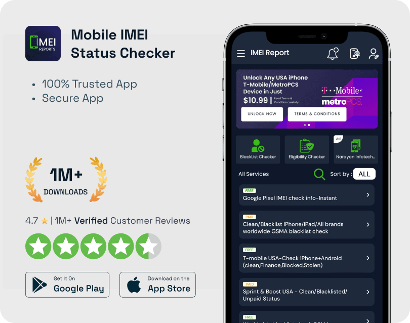 Mobile Imei Status Checker App