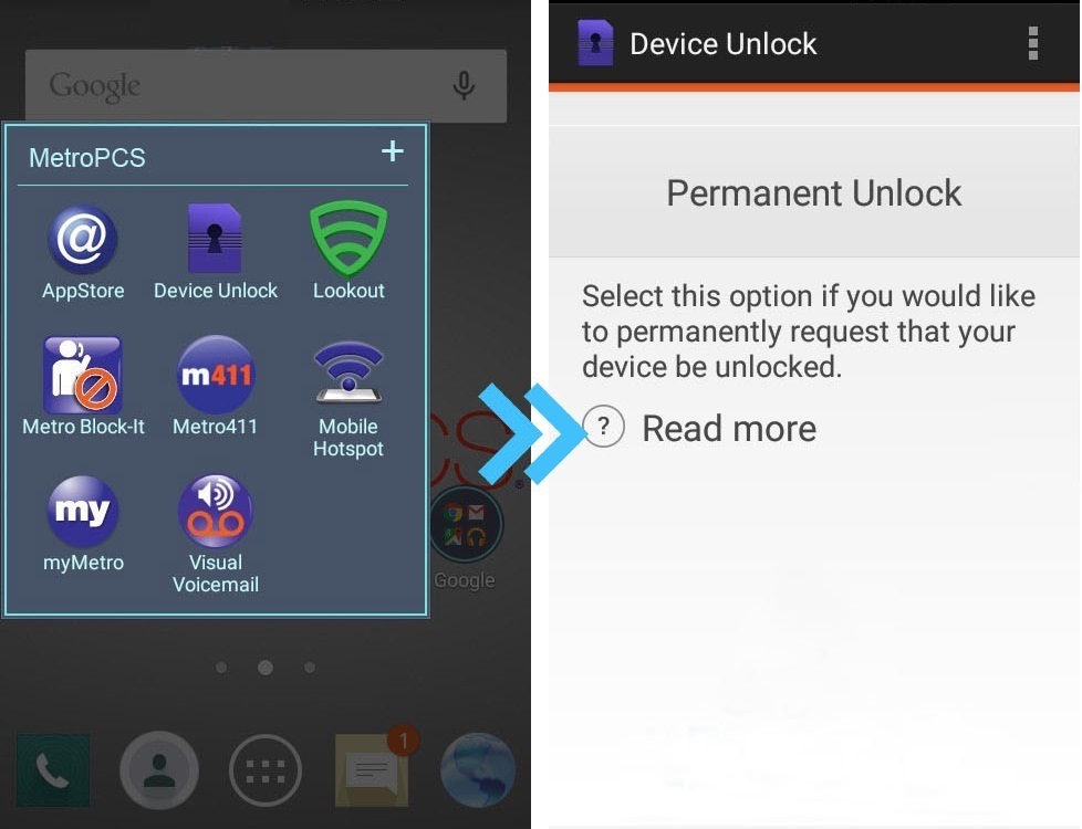 MetroPCS Device Unlock App Service